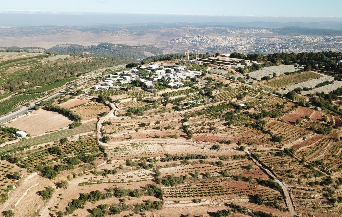 Bird’s-eye view of the hill site looking northwest - photo by Yoram Hofman